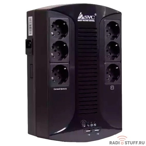 SVC, U-850-L  ИБП, Л-И., 850ВА/510Вт, Вход:220В, AVR:145-290В, Вых.:220В±10%, 50/60±0.5Гц, АКБ 1*12В/8Ач, Светодиодная индикация, Напольный