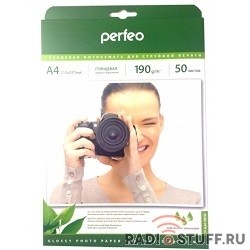 Perfeo PF-GLA4-190/50  Бумага Perfeo глянцевая , А4 190 г/м2 ,  50л