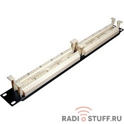 100 парная кросс-панель, 19", 1U (без модулей), 110 Type, Hyperline
