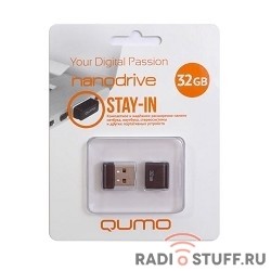 USB 2.0 QUMO 32GB NANO [QM32GUD-NANO-B] Black